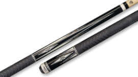 Pure X - Black Pool Cue Silver Starburst Graphics Rubber Wrap - HXT92