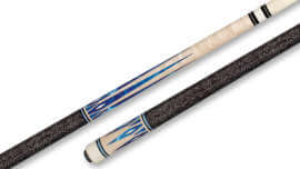 Pechauer – Glossy Birdseye Maple Pool Cue Blue-Pearl and Grey-Pearl Inlays – JP15