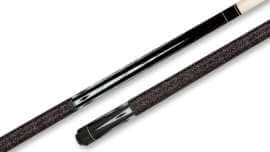 Pechauer – Glossy Black Maple Pool Cue White-Pearl and Ebony Diamond Inlays – JP19