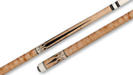 Pechauer – Glossy Birdseye Maple Pool Cue Ebony and Pearl Dagger Inlays – JP20-Q