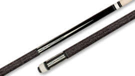 Pechauer – Glossy Black Maple Pool Cue Ebony-Framed, White-Pearl Ivory Inlays – JP21