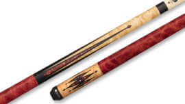 Lucasi - Red Jasper Inlay Cue Wrapless - LHLE-2