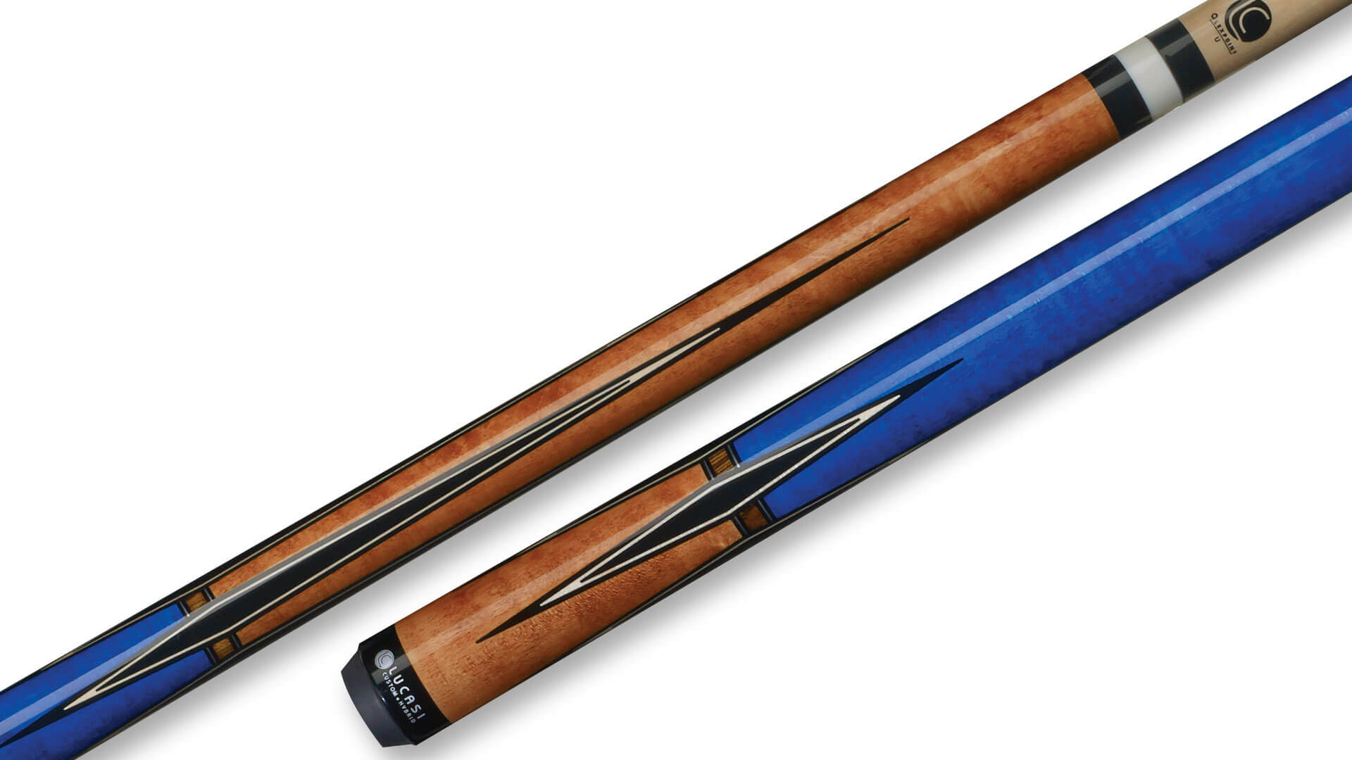 Lumex Pool Snooker Billiard 9 Ball Cue Stick – Two-Piece, 13mm Tip, Blue Flight, Man Cave Gift