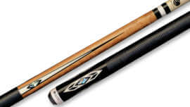 Lucasi - Pool Cue Birdseye Maple Abolone Inlays Lizard Embossed-Leather Wrap - LZC24