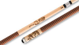 Star - Maple Pool Cue with Leather Wrap - S64