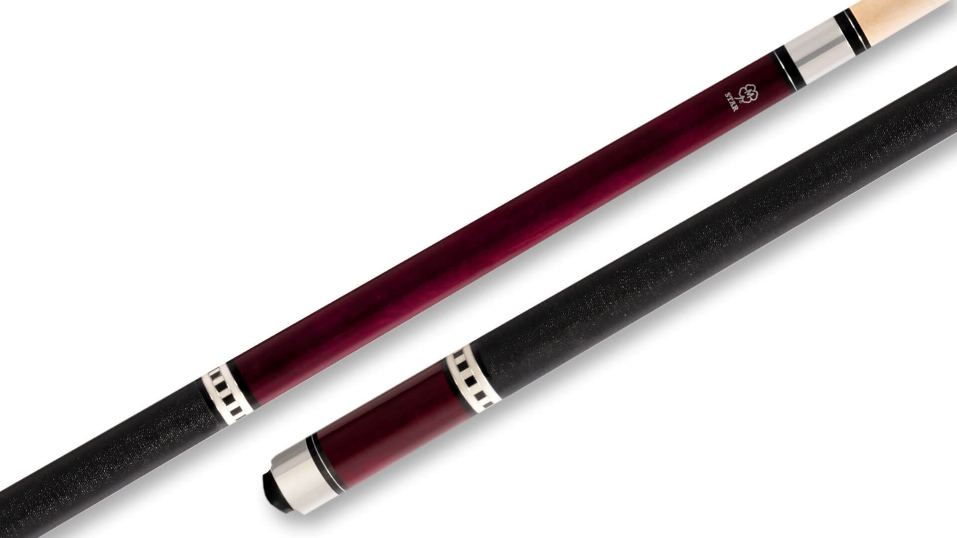 Star Deep Red Pool Cue with Linen Wrap S8 • Billiards Direct