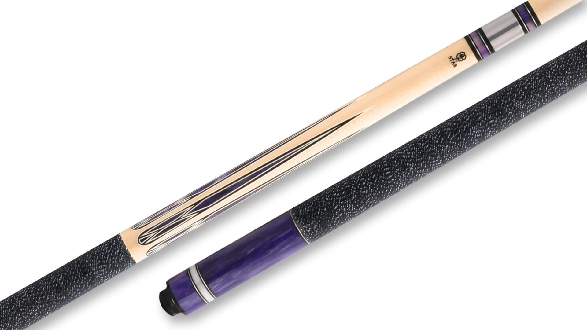 Star - Purple Pool Cue with Linen Wrap - SP10