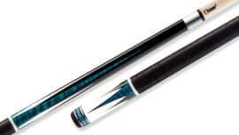 Poison - "Arsenic" AR3-4 Pool Cue Blue Curly Maple - Ostrich Wrap