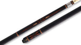 McDermott - Glossy Black Urethane Forearm Pool Cue Embossed-Leather - G710