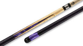 Viking- Pool Cue Birdseye Maple Black-and-Purple Irish-Linen Wrap - B4006