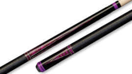 Players - Pool Cue Black Purple Irish-Linen Wrap - C812