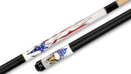 Players - Pool Cue White Eagle American Flag Irish-Linen Wrap - D-PEG