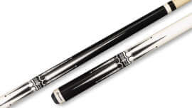 Players - Black Pool Cue Double-Dagger Points Wrapless - G-2285