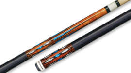 Players - Pool Cue Antique Maple Blue-Recon White Diamond Graphics Irish-Linen Wrap - G4136
