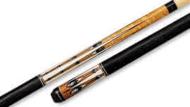 Players - Pool Cue Antique Maple Black Lizard Embossed-Leather Wrap - G4140