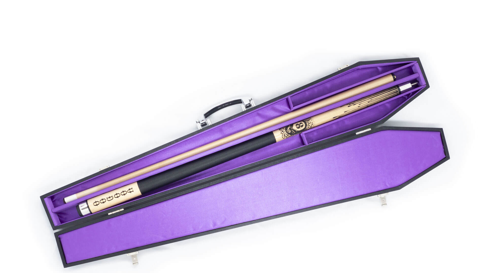 Pool Cue Case 1x1 CoffinShaped Skulls Hard Case • Billiards Direct