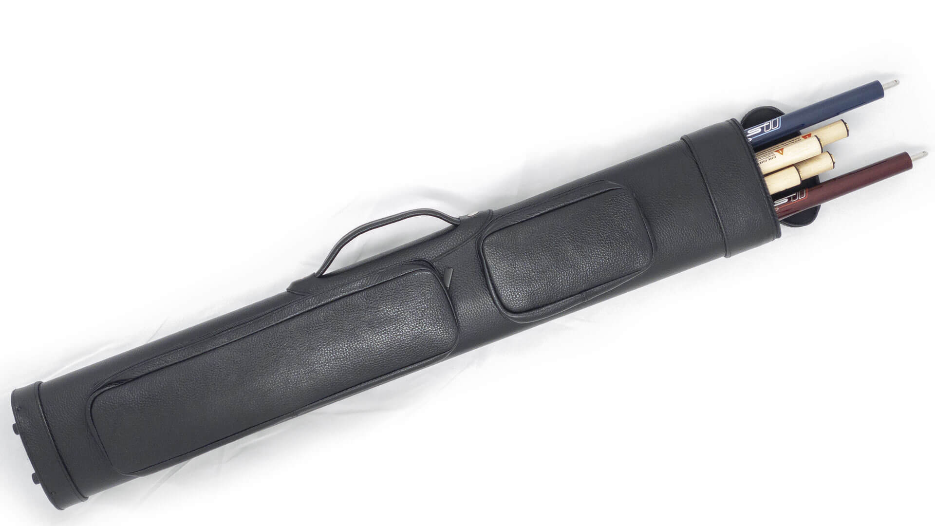 2X4-Black-Leather-Hard-Front-Cues 2X4-Black-Leather-Hard-Front-Cues