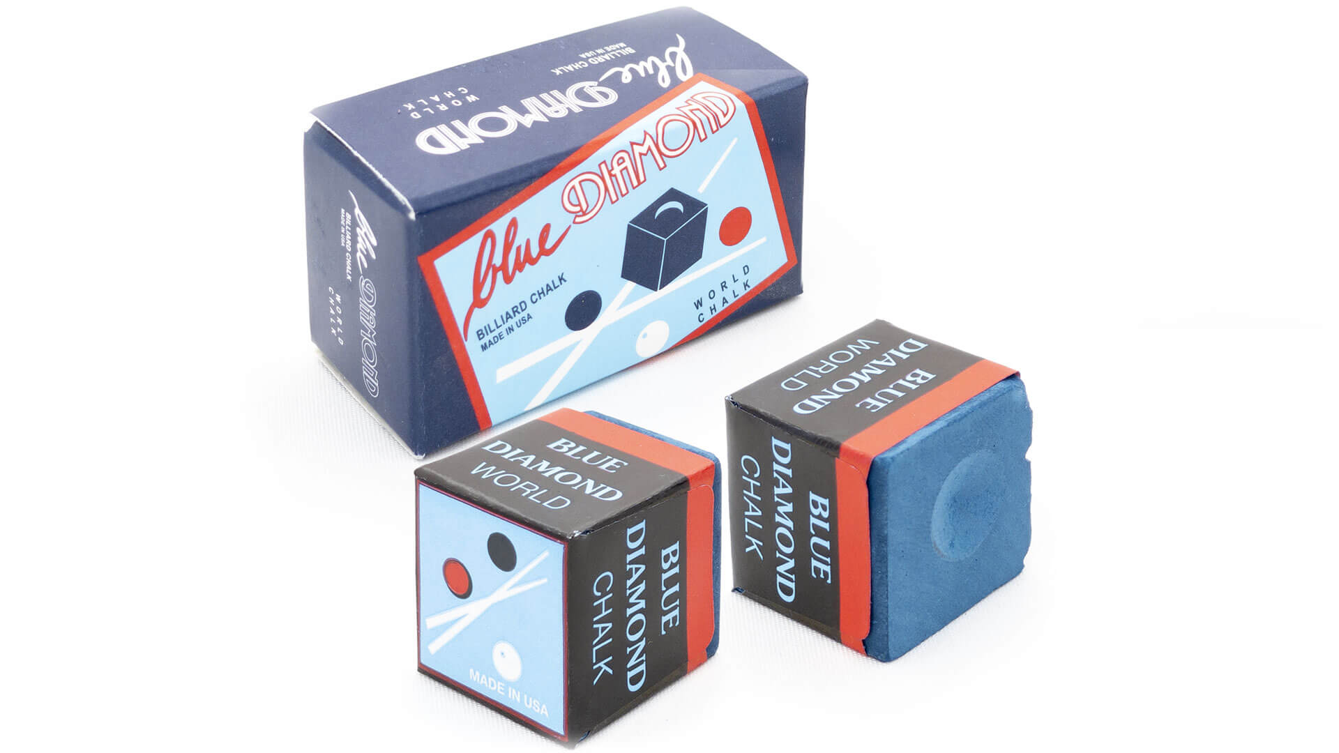 Blue Diamond Pool Chalk 2 Pieces Box Billiards Direct