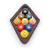 9-Ball Rack - Wood - Antique - Balls