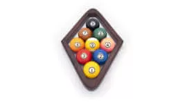 9-Ball Rack - Wood - Antique - Balls