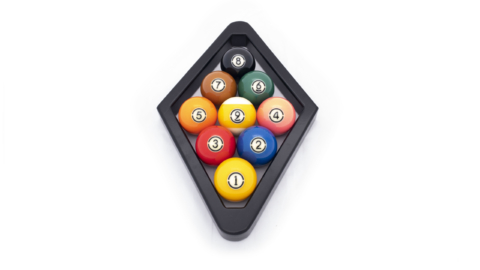 9-Ball Rack - Wood - Black - Balls