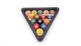 8-Ball Rack - Wood - Darker Wood - Balls