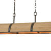 Bronze & Natural Wood Pool Table Light - "Wooden Barrel"