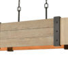 Brass & Natural Wood Pool Table Light - "Wooden Crate"