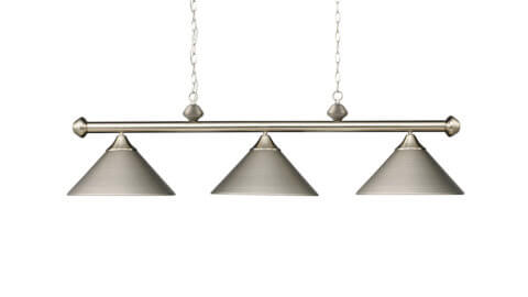 3-Light Pool Table Light Satin Nickel - "Casual Traditions"