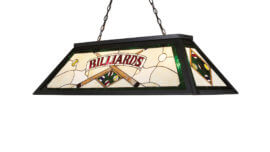 Stained-Glass Pool Table Light Tiffany Black - "Tiffany Green" for Sale