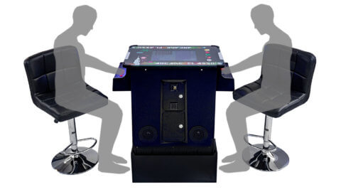 Arcade Cocktail Table 2 Player Riser + 2 Stools Person Sit-Ins