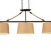 3-Light Pool Table Light Satin Nickel - "Natural Rope"