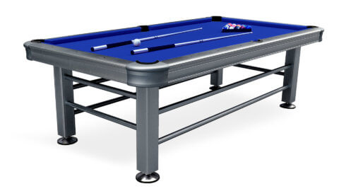 Imperial-Outdoor-Pool-Table-Light-Grey-Color-Blue-Felt