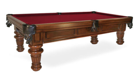 Golden-West-Highlander-Round-leg-Pool-Table-Burgundy-Felt