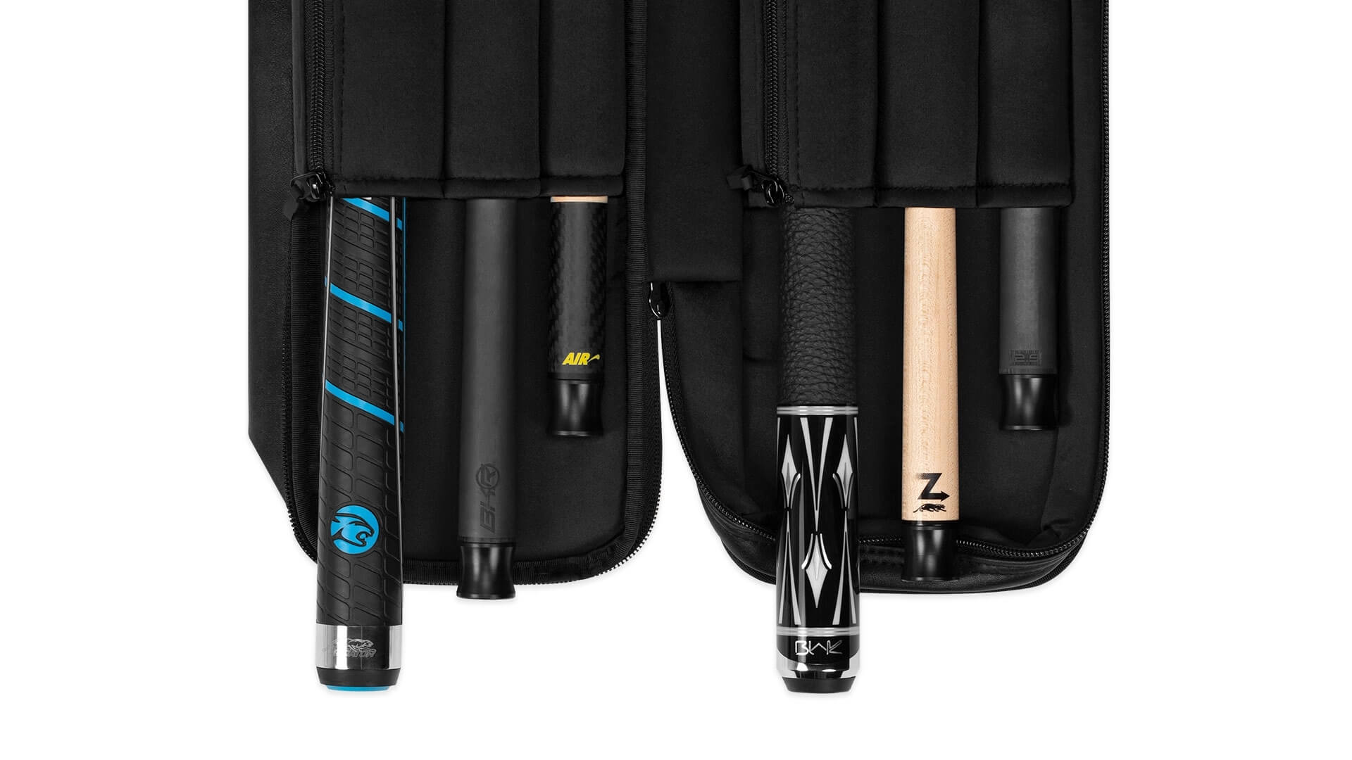 predator-urbain-soft-pool-cue-case-2×4-black-pink-open