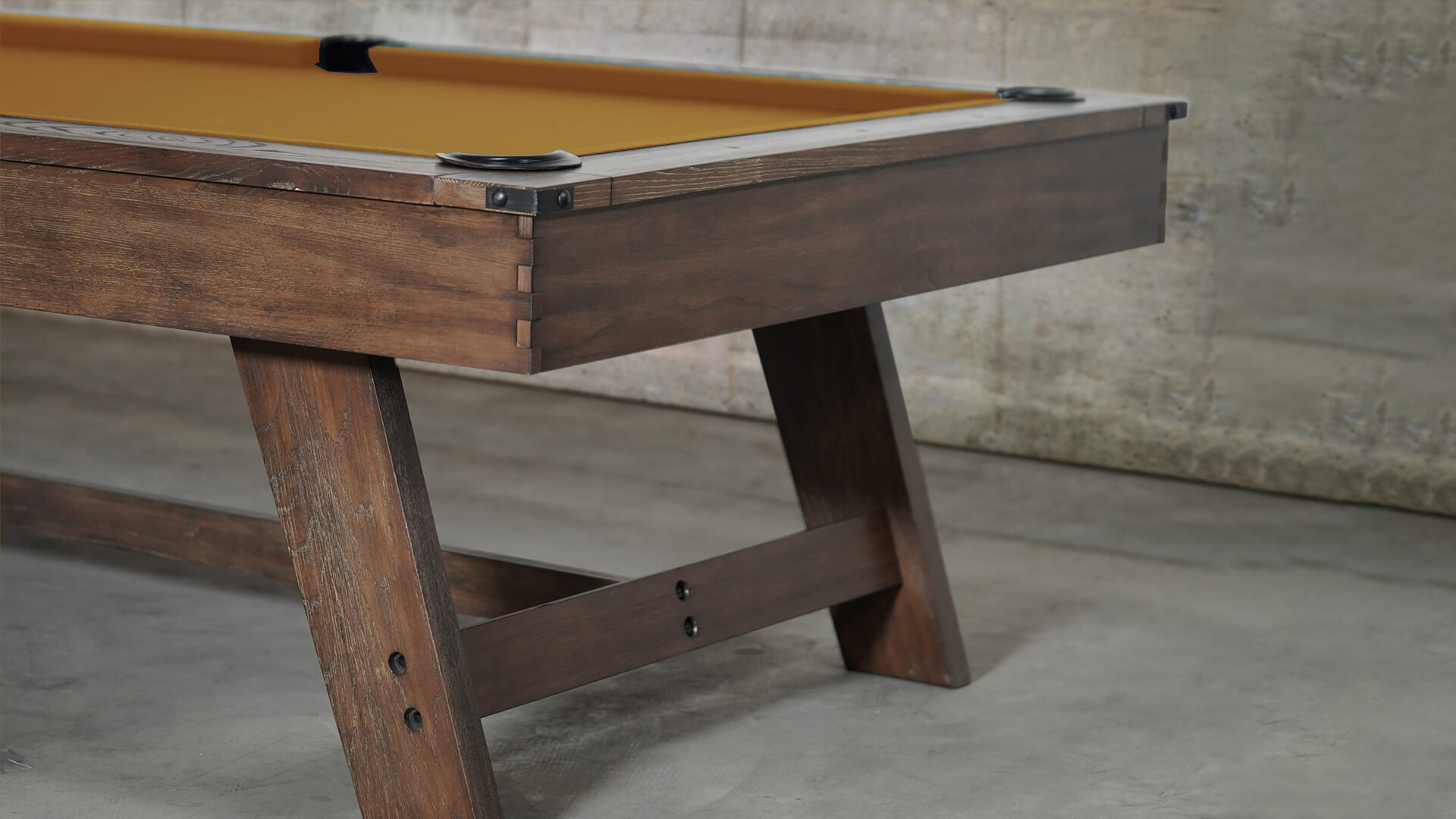 Nixon-Hunter-Wood-Walnut-Pool-Table-Corner-Detail-Golden-Felt