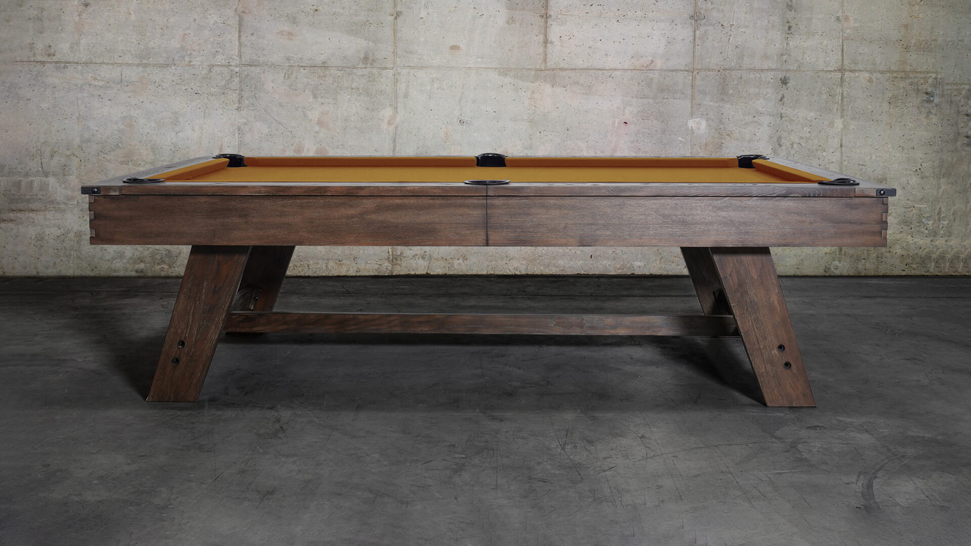Nixon-Hunter-Wood-Walnut-Pool-Table-Long-Lifestyle-Golden-Felt
