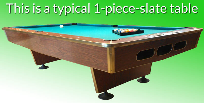 Typical One-Piece Slate Pool Table
