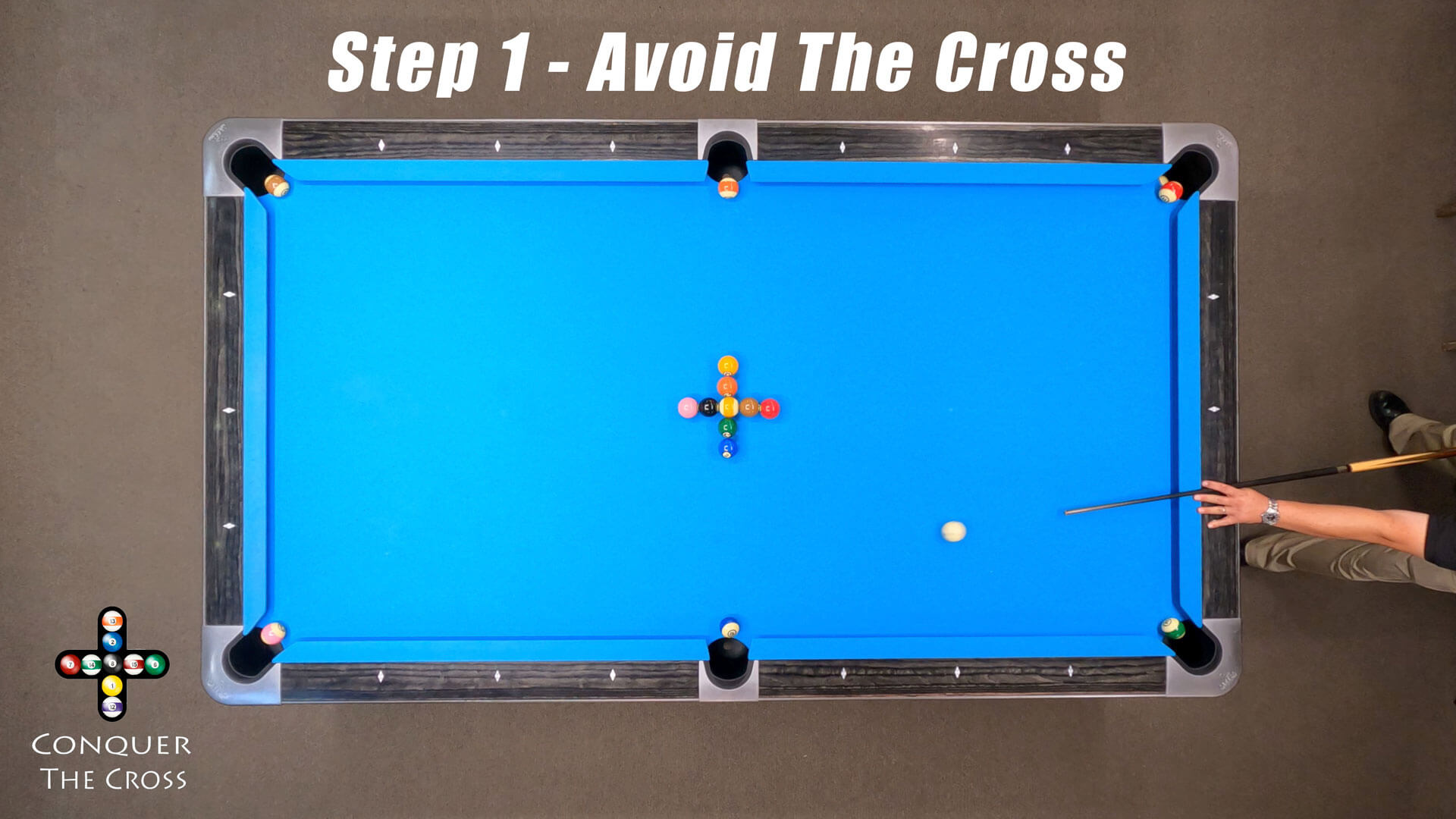 Conquer-The-Cross-Clear-Pool-Ball-Rack-Step-1-Avoid-The-Cross