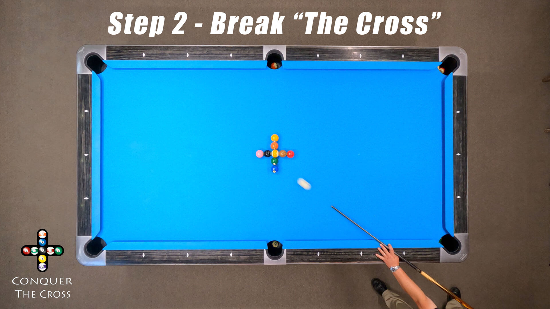 Conquer-The-Cross-Clear-Pool-Ball-Rack-Step-2-Break-The-Cross