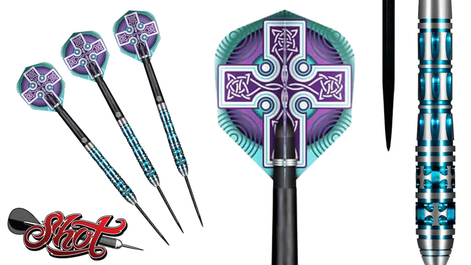 Shot Darts "Celt Boudicca" Steel Tip Dart Set 90 Tungsten