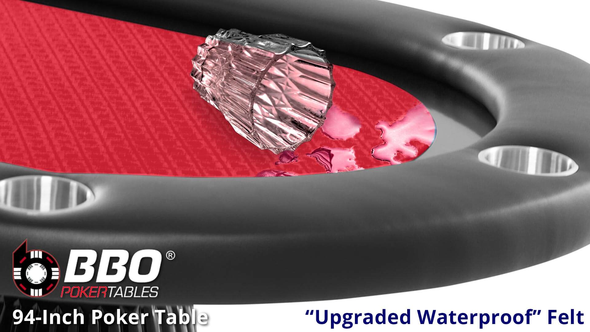 BBO---Poker-Table---Elite----Closeup---Suited-Speed-Felt---Red BBO---Poker-Table---Elite----Closeup---Suited-Speed-Felt---Red