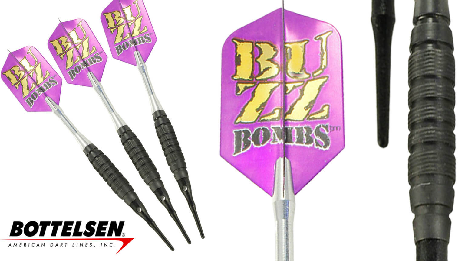 Bottelsen "Buzz Bomb 5EBB" Edge Grip Soft Tip Dart Set 90