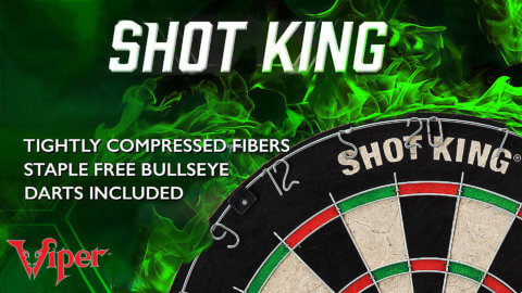 Viper SHOT KING Sisal Fiber Bristle Dartboard Regulation 18 Six Steel Tip  Darts
