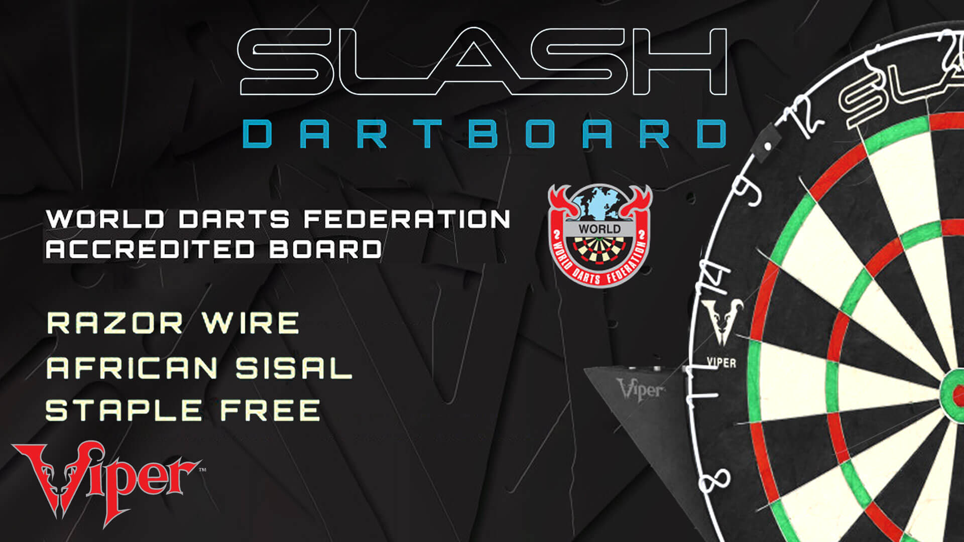 Viper “Slash” Dartboard with Magnedart Holsters Billiards Direct