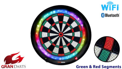 Gran-Board-3-S---Green---Soft-Tip-Dart-Board-with-LED-On