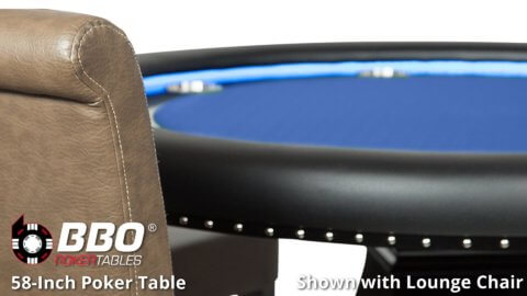 BBO---Poker-Table---Ginza---Table---Close-Up---Cup-Holder-and-Chair---Standard-&-Suited-Speed-Felt---Blue