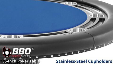 BBO---Poker-Table---Nighthawk---Table---Close-Up---Cup-Holder---Standard-Felt---Blue