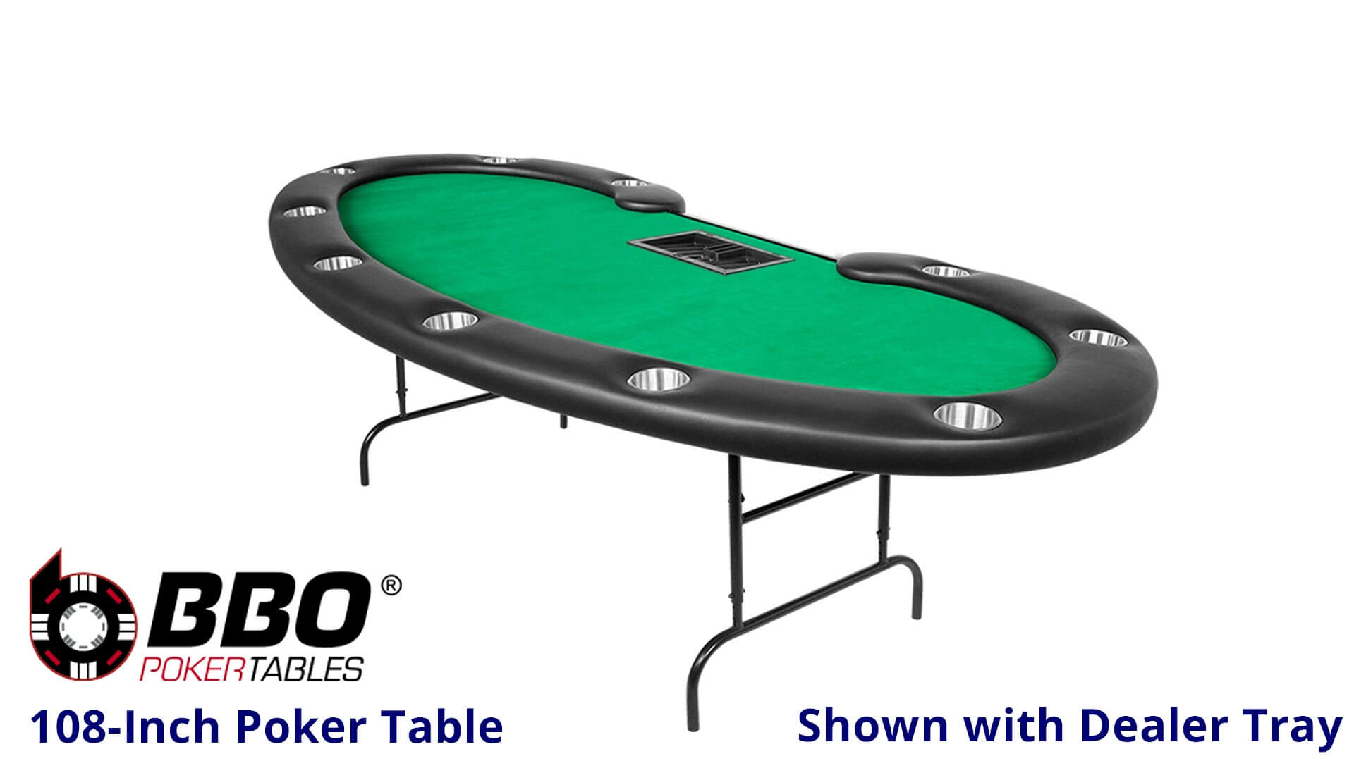 BBO—Poker-Table—Prestige—Table-with-Dealer-Tray—Standard-Felt—Green BBO---Poker-Table---Prestige---Table-with-Dealer-Tray---Standard-Felt---Green