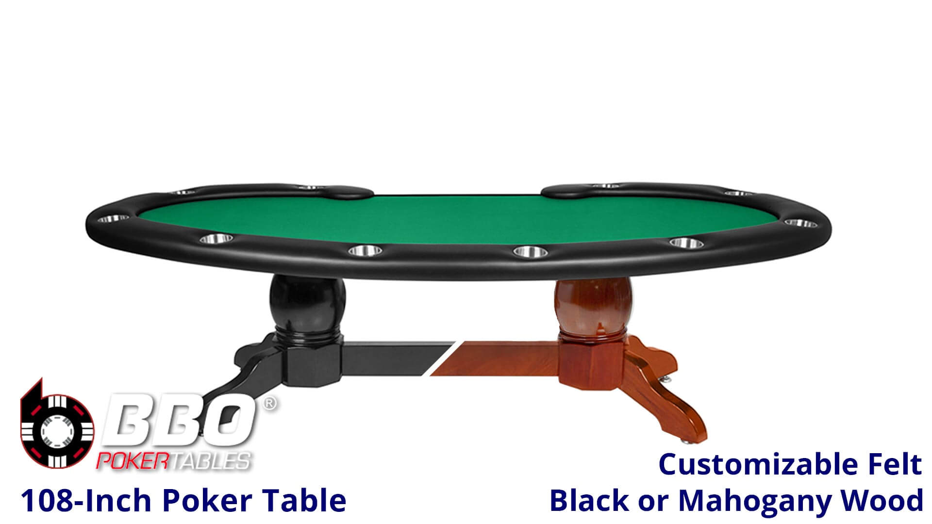 BBO—Poker-Table—Prestige-X—Table—Suited-Speed-Felt—Green BBO---Poker-Table---Prestige-X---Table---Suited-Speed-Felt---Green